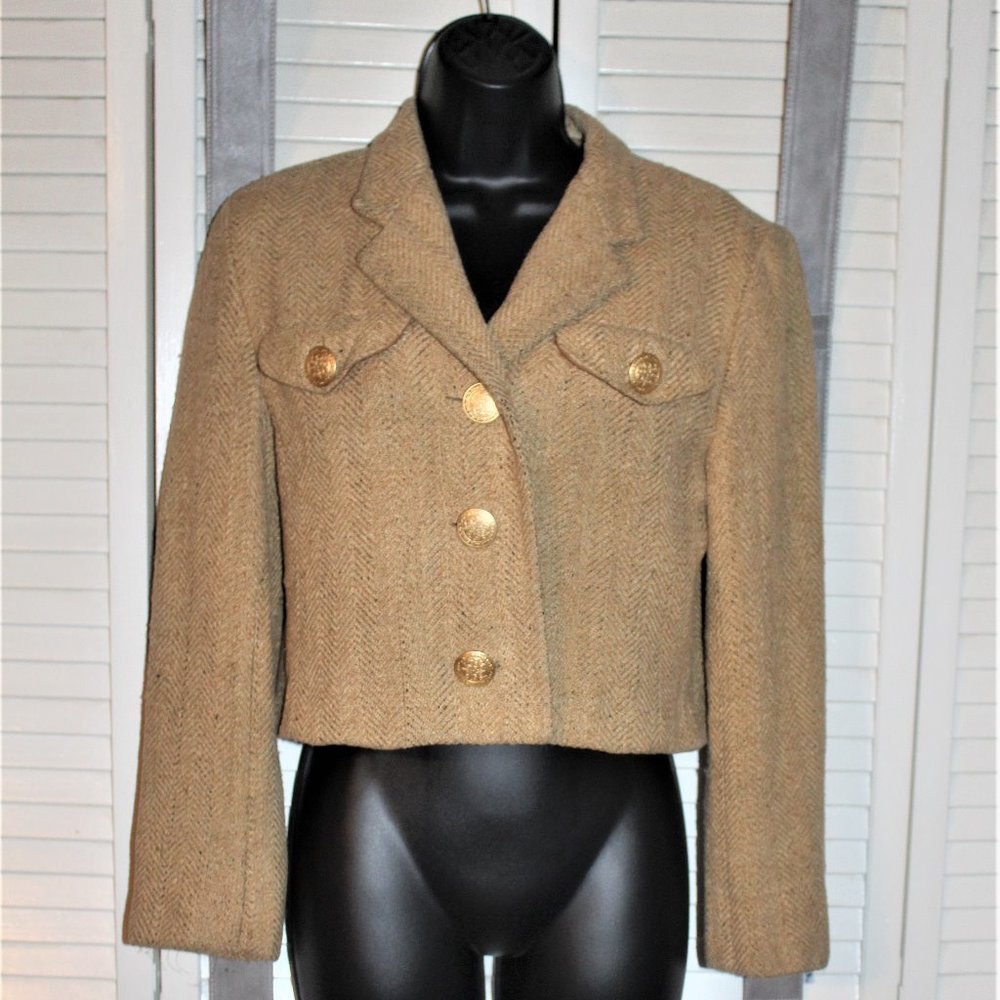VINTAGE ANN MAY 100% SILK WOVEN JACKET